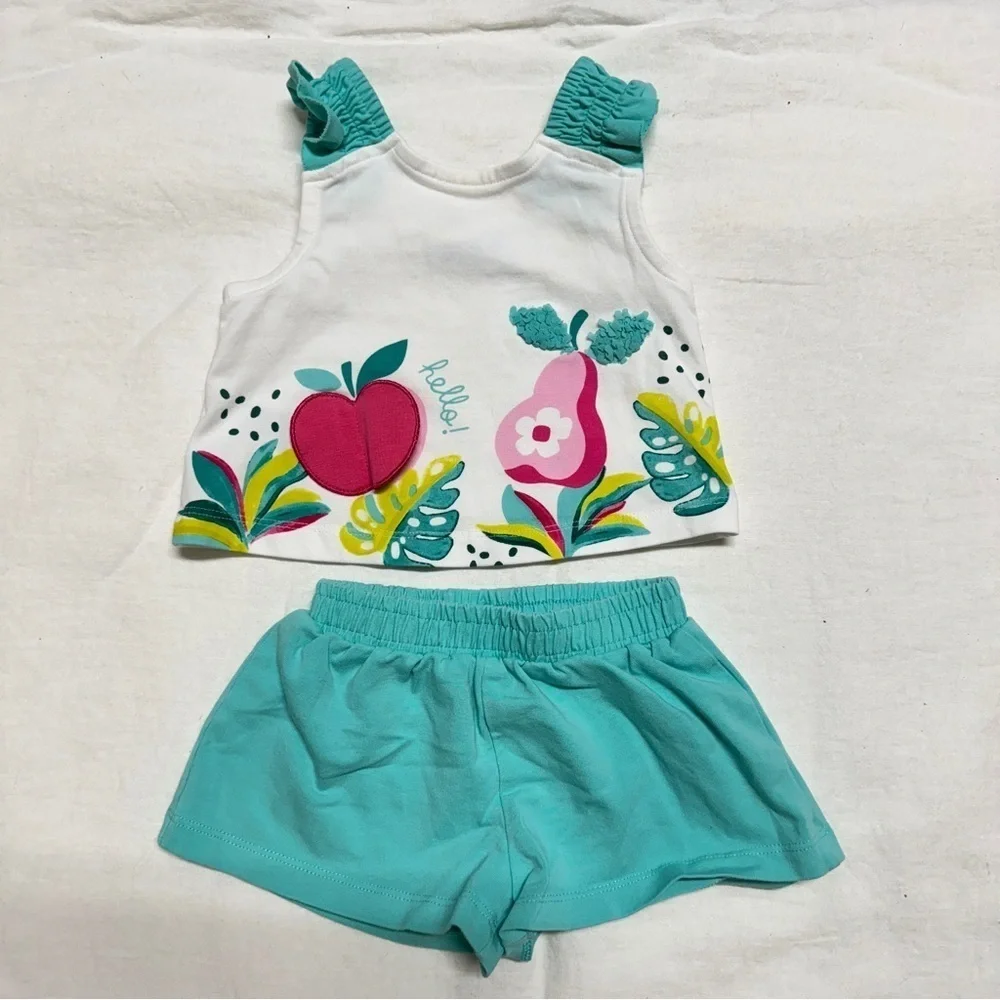 Mayoral Apple and Bear Top and Shorts Set